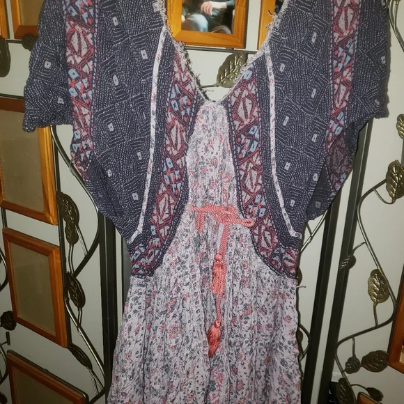 GUC Free people flowy w/tie in back oversized top sz small oversized - Picture 6 of 9
